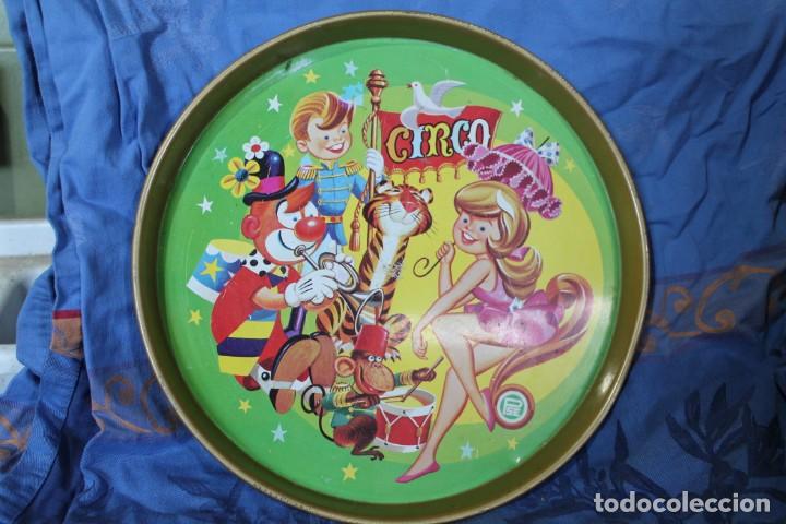 Antig&uuml;edades: antigua bandeja pse ni&ntilde;os circo - Foto 1