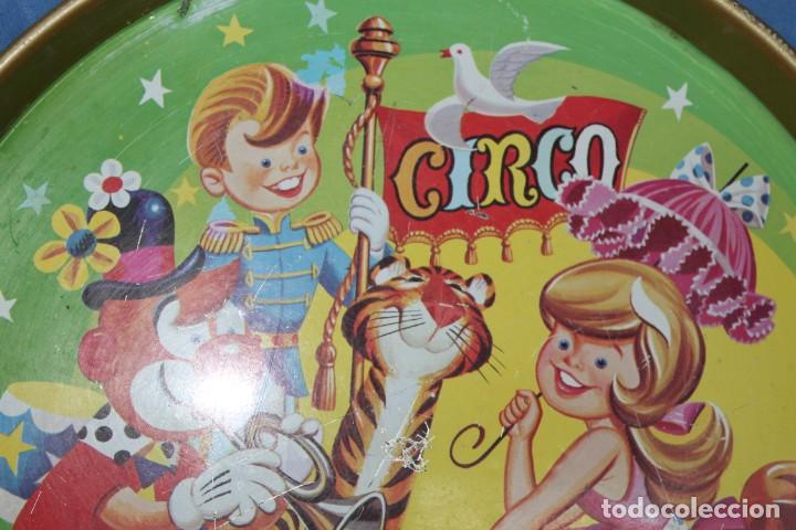 Antig&uuml;edades: antigua bandeja pse ni&ntilde;os circo - Foto 2