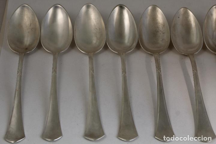 Antig&uuml;edades: 9 cucharas plateadas vintage - Foto 2
