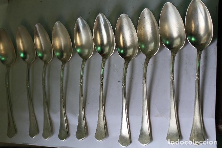 Antig&uuml;edades: 9 cucharas plateadas vintage - Foto 5
