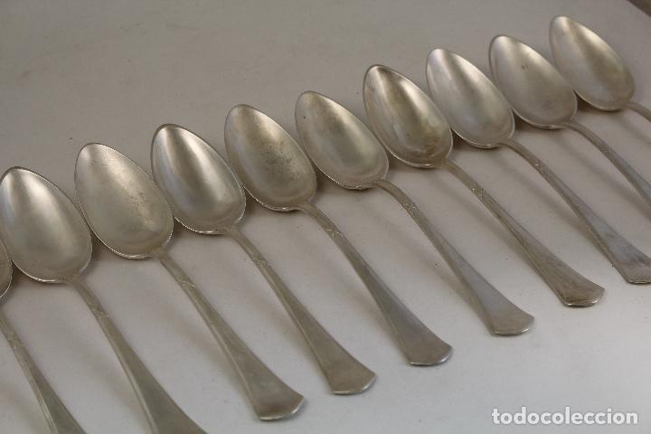 Antig&uuml;edades: 9 cucharas plateadas vintage - Foto 8