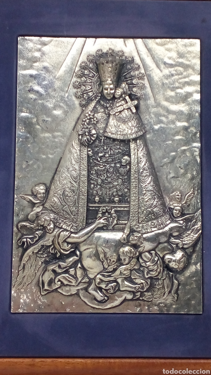 Antig&uuml;edades: Cuadro religioso repujado de chapado plata - Foto 2