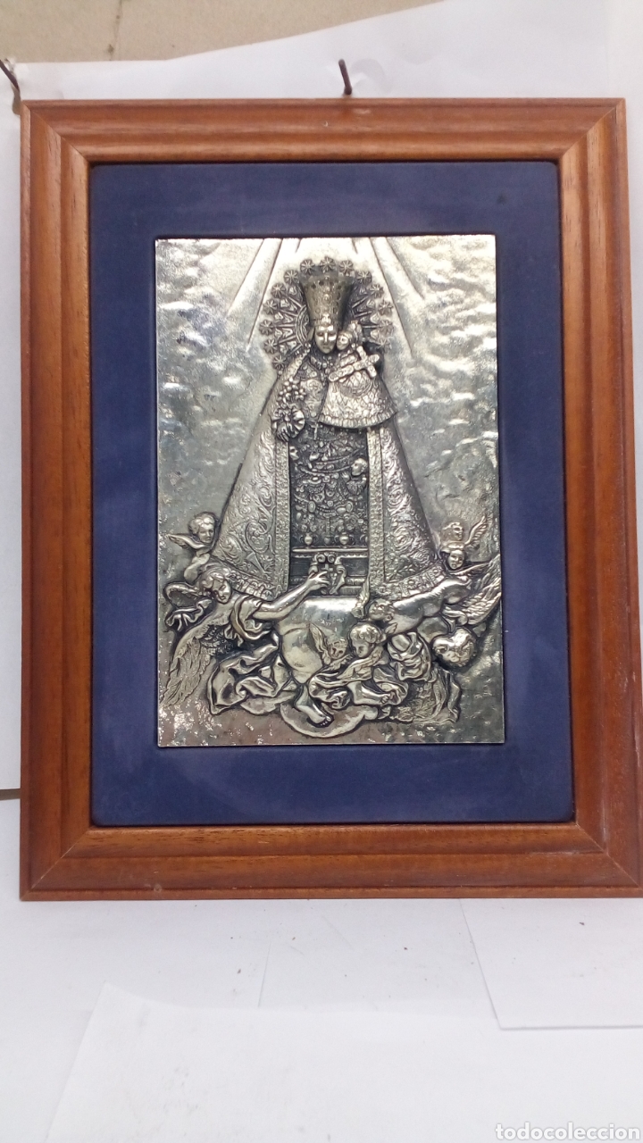 Antig&uuml;edades: Cuadro religioso repujado de chapado plata - Foto 1