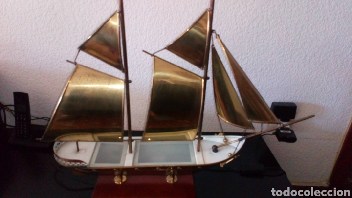 Antiguidades: Antiguo velero lampara en laton