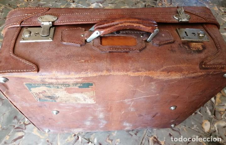 Antig&uuml;edades: Maleta de cuero final s xix - Foto 1