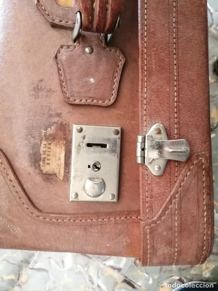 Antig&uuml;edades: Maleta de cuero final s xix - Foto 2