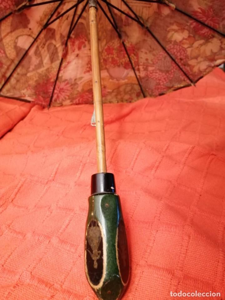 Antig&uuml;edades: Parasol de tela finales s xix - Foto 3
