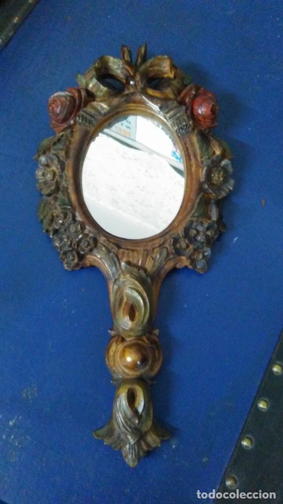 Antig&uuml;edades: ESPEJO DE PASTA DE MADERA - Foto 2