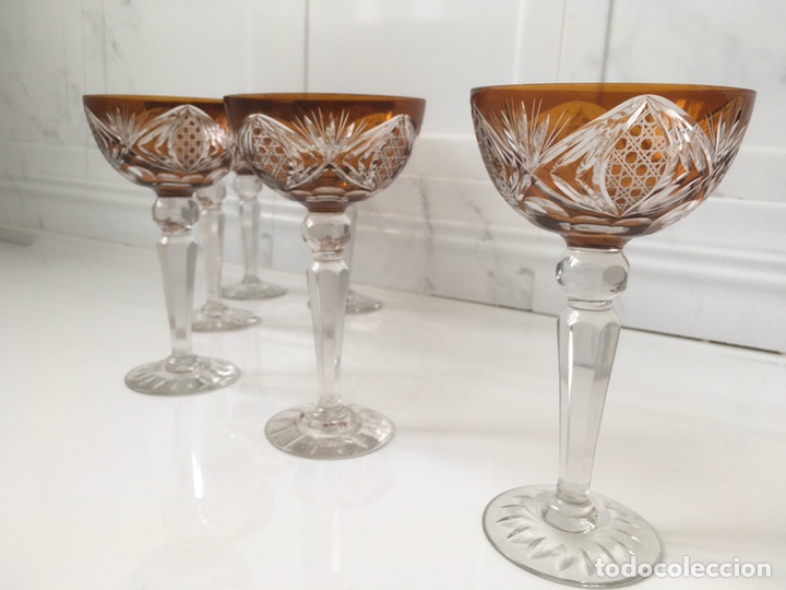 Antig&uuml;edades: Seis copas de cristal tallado (c. 1950) - Foto 3