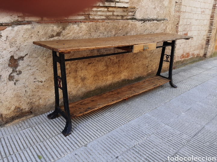 Antig&uuml;edades: Mesa - mostrador antiguo industrial - Foto 3