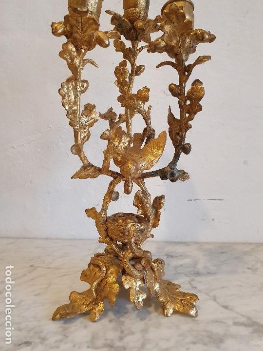 Antig&uuml;edades: CANDELABRO DE BRONCE - Foto 2
