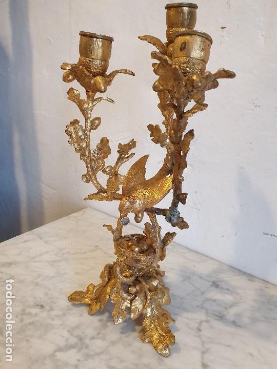 Antig&uuml;edades: CANDELABRO DE BRONCE - Foto 4