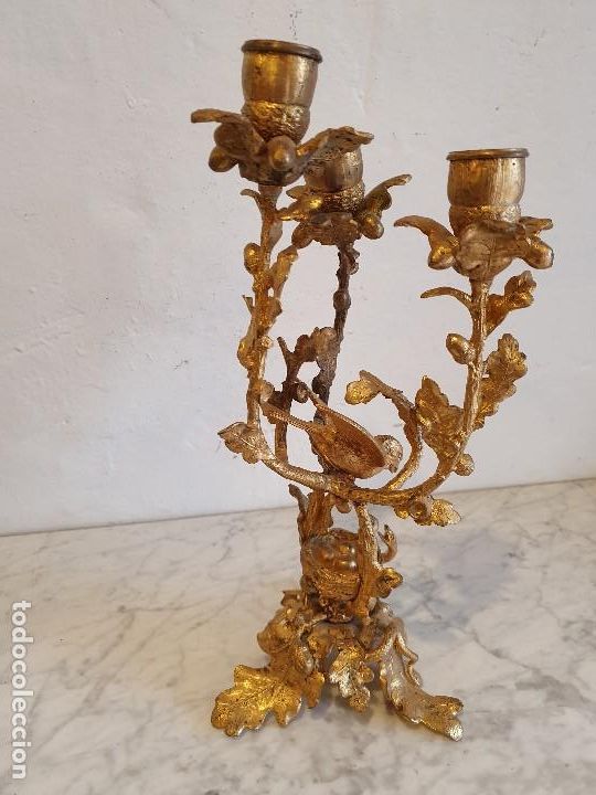Antig&uuml;edades: CANDELABRO DE BRONCE - Foto 5