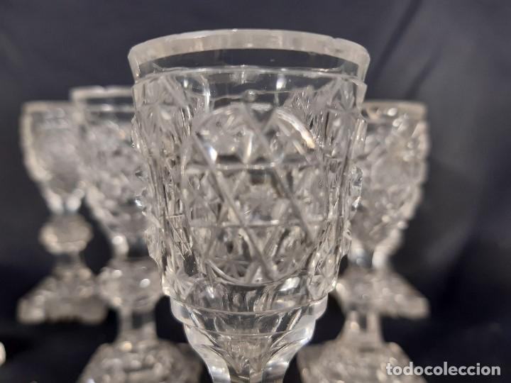 Antigüedades: 9 copas. Cristal tallado. Baccarat. Siglo XIX-XX. - Foto 9 - 197138061