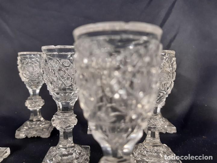 Antigüedades: 9 copas. Cristal tallado. Baccarat. Siglo XIX-XX. - Foto 10 - 197138061
