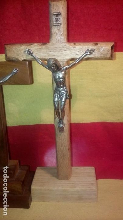 Antig&uuml;edades: 2 CRUCES DE MADERA . - Foto 3