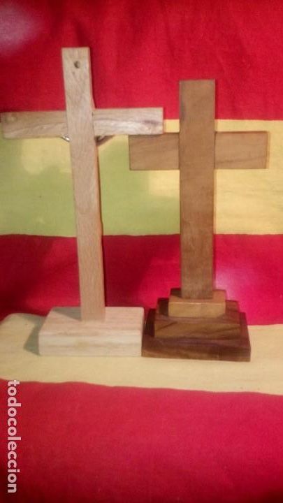 Antig&uuml;edades: 2 CRUCES DE MADERA . - Foto 4