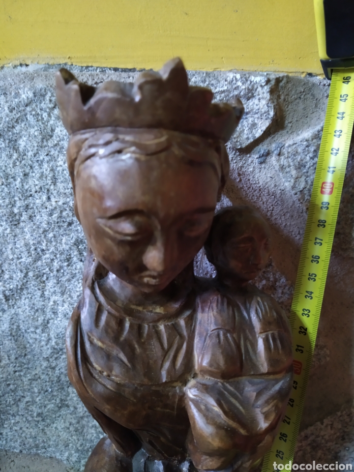 Antig&uuml;edades: Virgen madera tallada - Foto 2