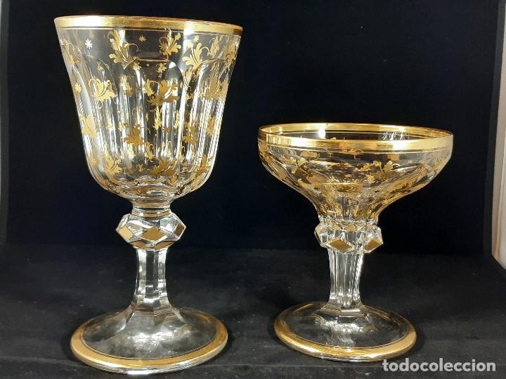 Juego de 6 copas de cristal súper tallado estilo Baccarat