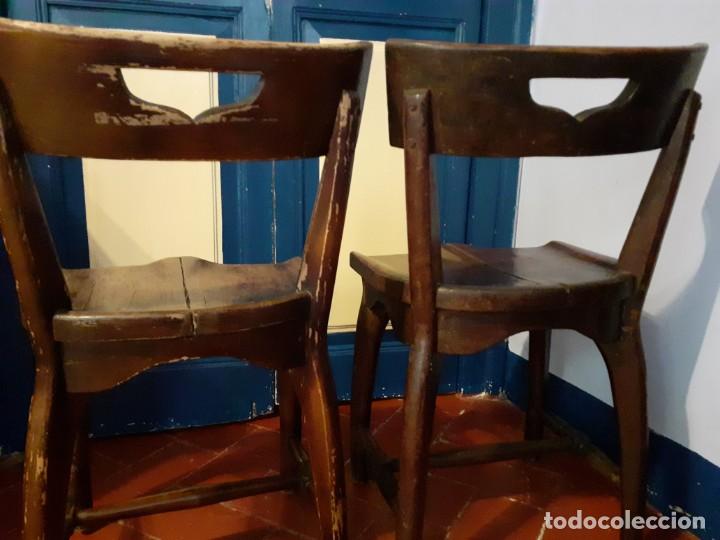 Antig&uuml;edades: Silla vasca de taberna sidreria roble (pareja) - Foto 3