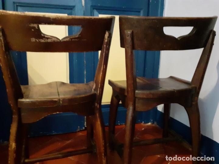 Antig&uuml;edades: Silla vasca de taberna sidreria roble (pareja) - Foto 4