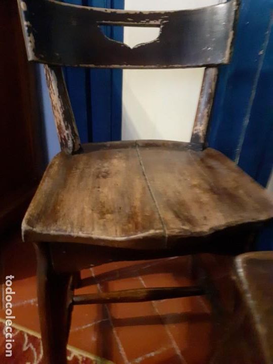 Antig&uuml;edades: Silla vasca de taberna sidreria roble (pareja) - Foto 8