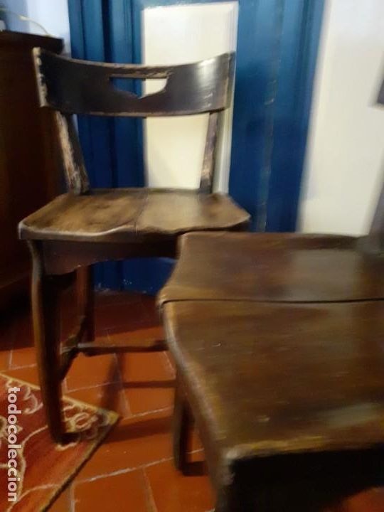 Antig&uuml;edades: Silla vasca de taberna sidreria roble (pareja) - Foto 9