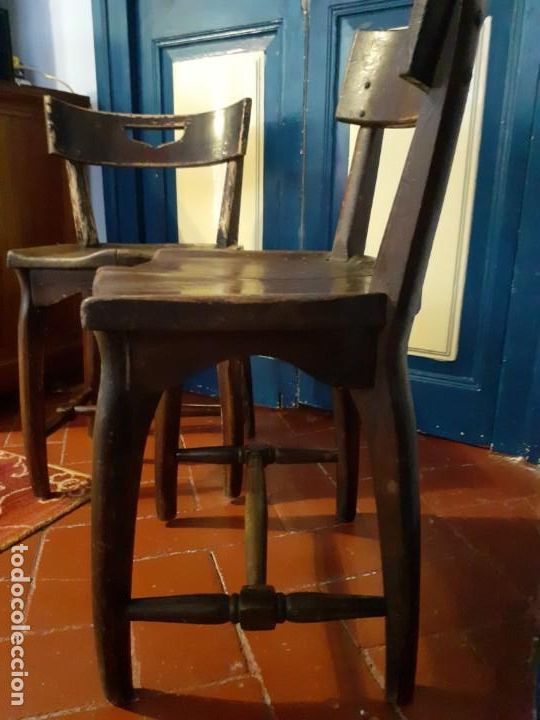 Antig&uuml;edades: Silla vasca de taberna sidreria roble (pareja) - Foto 11