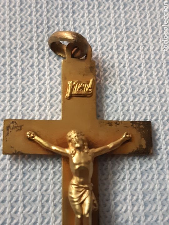 Antig&uuml;edades: CRUZ METAL DORADO - Foto 3