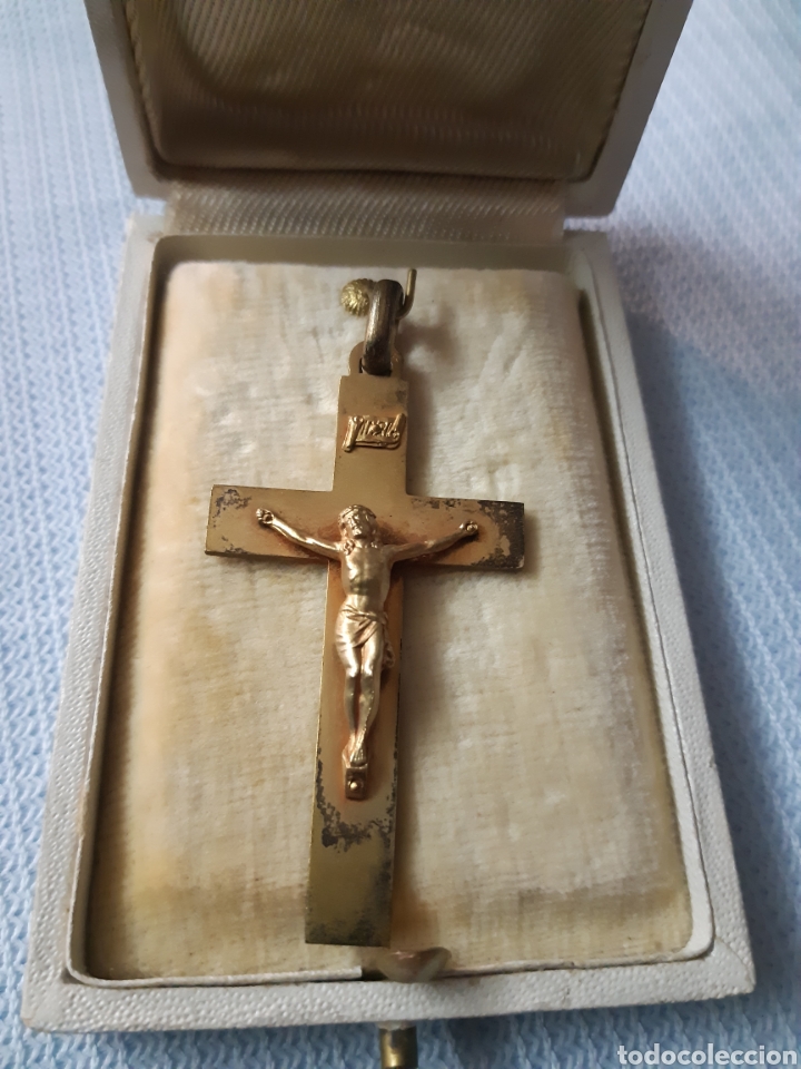 Antig&uuml;edades: CRUZ METAL DORADO - Foto 1