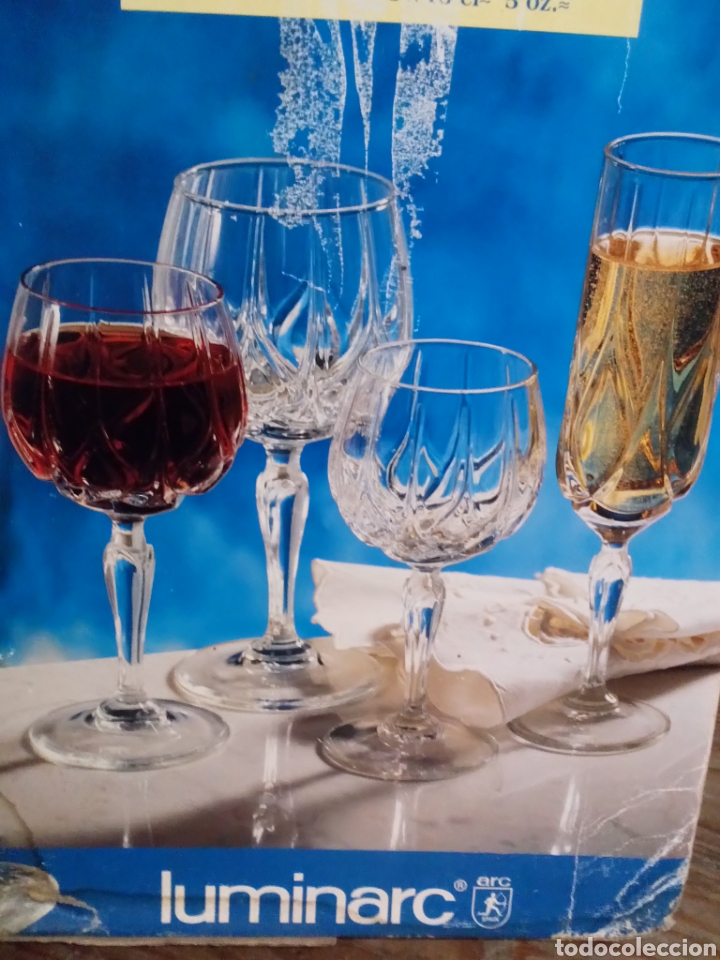 Antig&uuml;edades: Lote 6 copas gema vino Luminarc - Foto 4