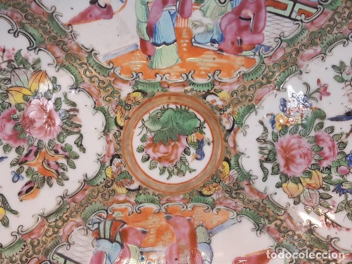 Antigüedades: Bandeja fuente. Porcelana. Cantón. China. Siglo XIX. - Foto 2 - 197358540