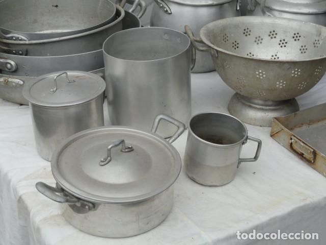 Antig&uuml;edades: CONJUNTO BATERIA DE COCINA DE ALUMINIO. - Foto 3