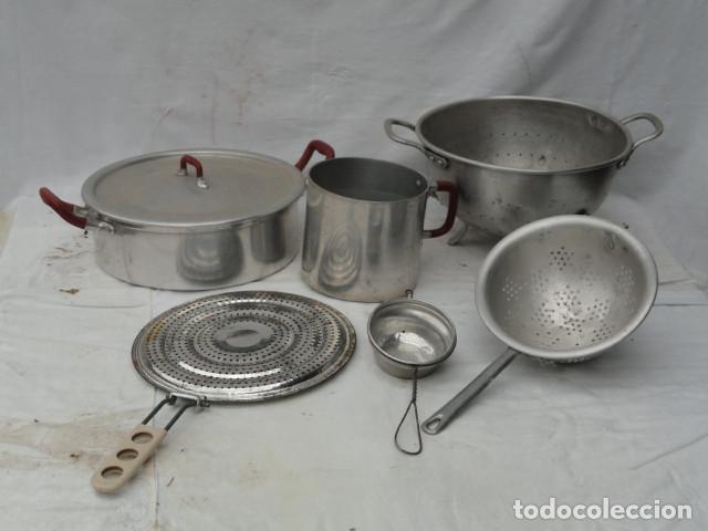 Antig&uuml;edades: CONJUNTO BATERIA DE COCINA DE ALUMINIO. - Foto 1