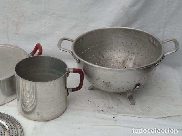 Antig&uuml;edades: CONJUNTO BATERIA DE COCINA DE ALUMINIO. - Foto 3