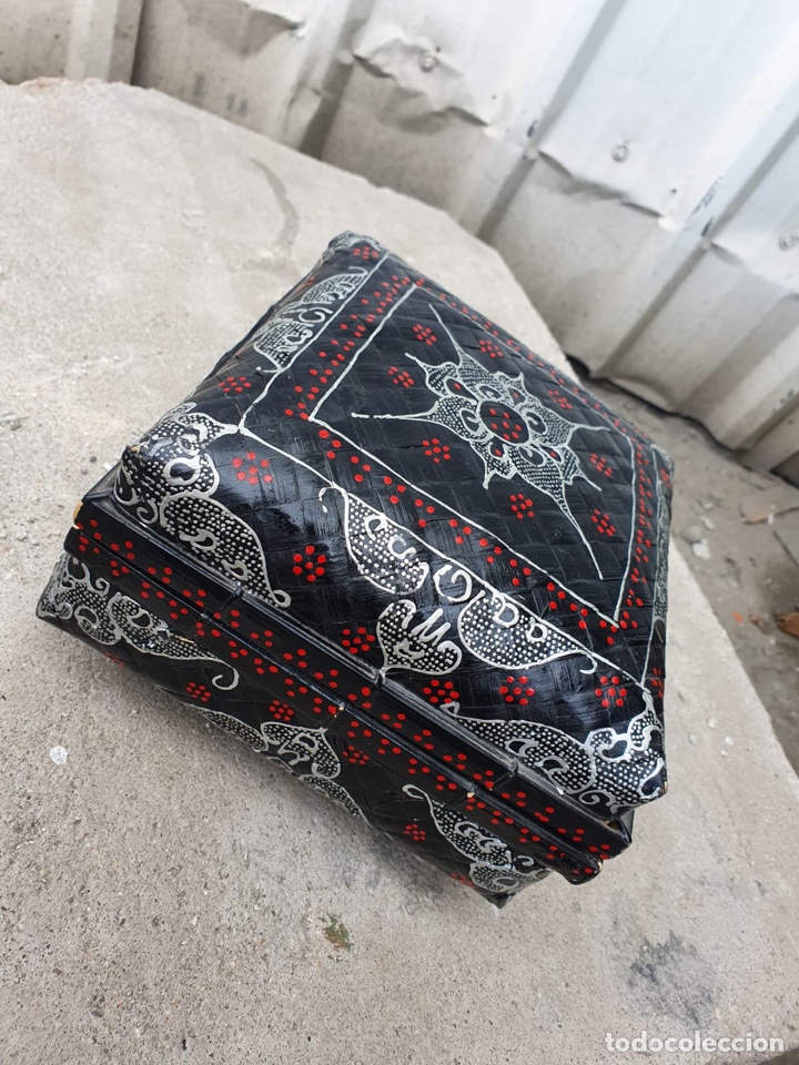 Antig&uuml;edades: Caja asi&aacute;tica de bamb&uacute; hecha a mano - Foto 5