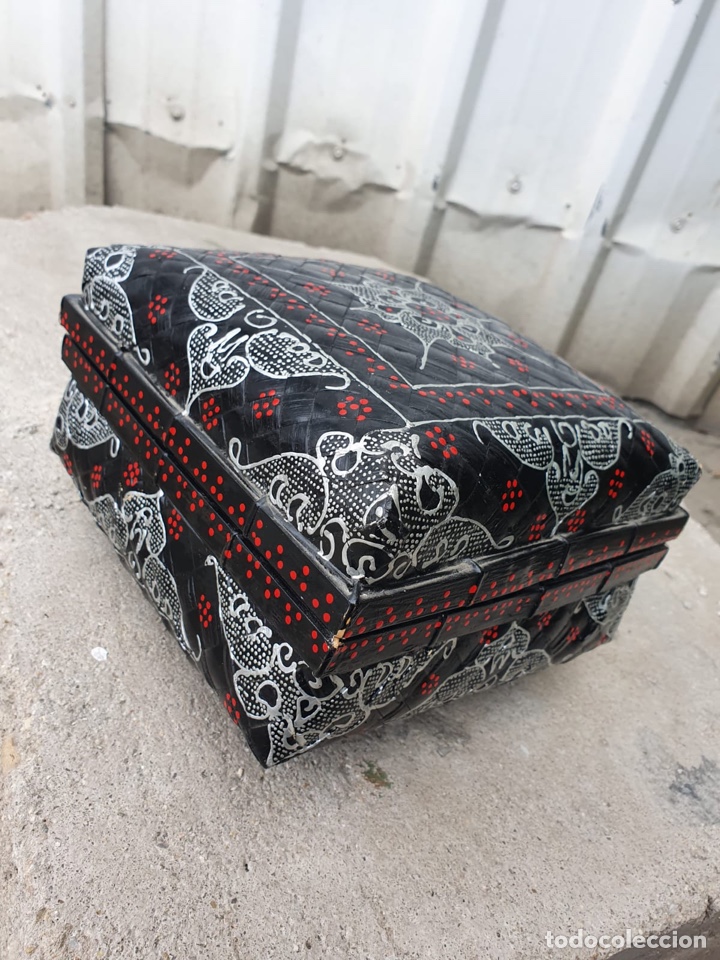 Antig&uuml;edades: Caja asi&aacute;tica de bamb&uacute; hecha a mano - Foto 6