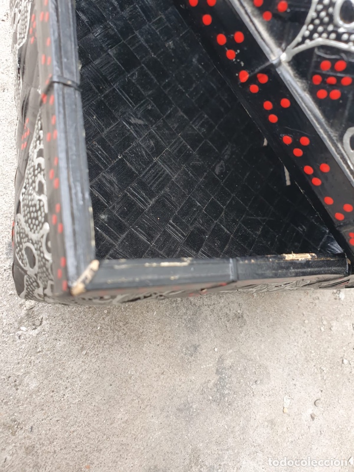 Antig&uuml;edades: Caja asi&aacute;tica de bamb&uacute; hecha a mano - Foto 11
