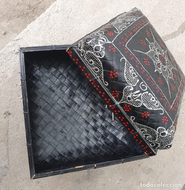 Antig&uuml;edades: Caja asi&aacute;tica de bamb&uacute; hecha a mano - Foto 12