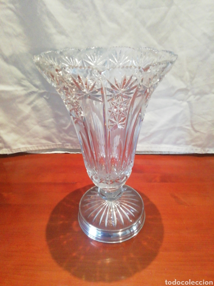 Oggetti Antichi: Jarr&oacute;n florero de cristal de roca y plata
