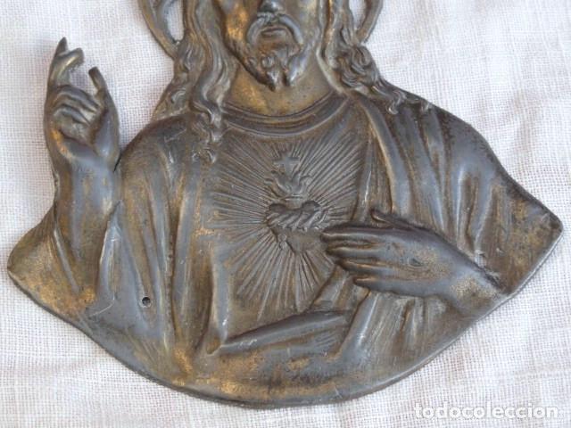 Antig&uuml;edades: SAGRADO CORAZ&Oacute;N DE METAL. - Foto 3