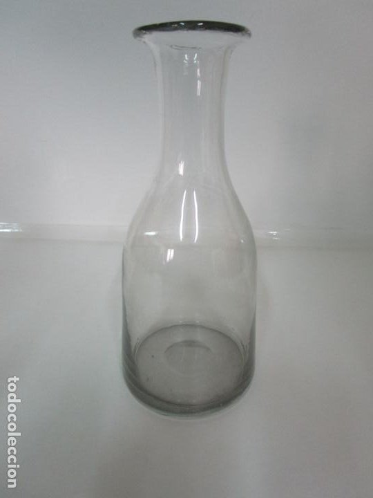 Antigüedades: Antigua Botella - Cristal Soplado Catalán - 28 cm - S. XIX - Foto 5 - 197643023