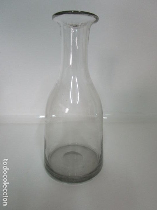 Antigüedades: Antigua Botella - Cristal Soplado Catalán - 28 cm - S. XIX - Foto 8 - 197643023