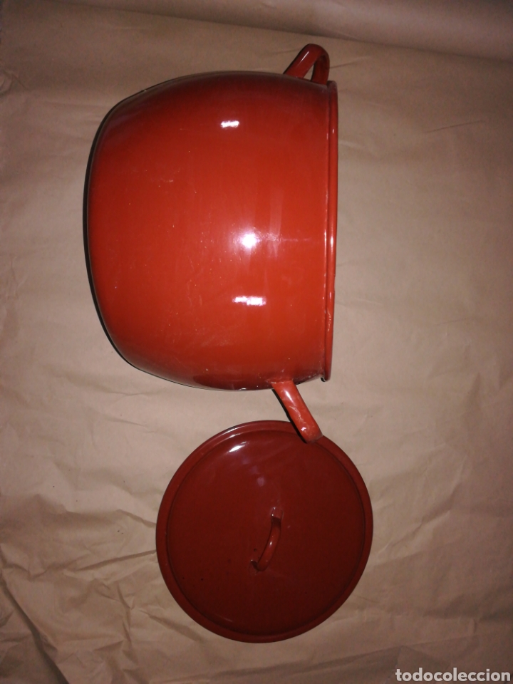 Antig&uuml;edades: Gran olla cacerola esmaltada - Foto 2