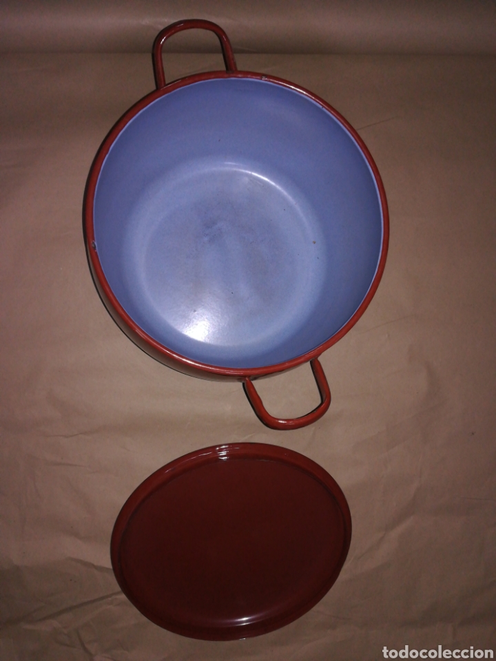 Antig&uuml;edades: Gran olla cacerola esmaltada - Foto 3