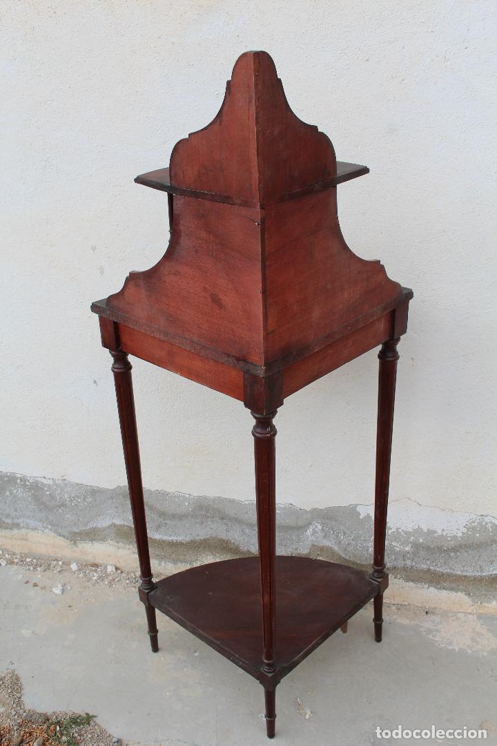 Antig&uuml;edades: mesa estante rinconera en madera maciza de caoba - Foto 2