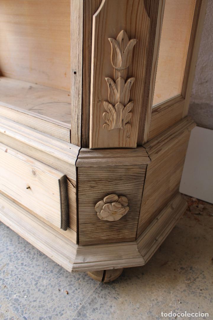 Antig&uuml;edades: vitrina de madera para restaurar - Foto 4
