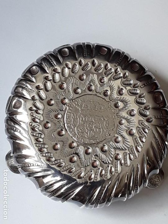Antig&uuml;edades: CENICERO MONEDA DE PLATA MACIZA - Foto 2