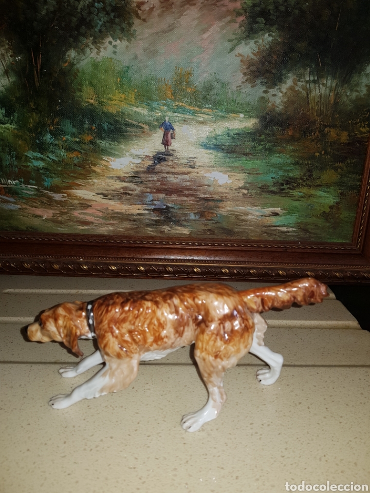 Antig&uuml;edades: Perro de caza porcelanas &Aacute;LVAREZ. - Foto 1