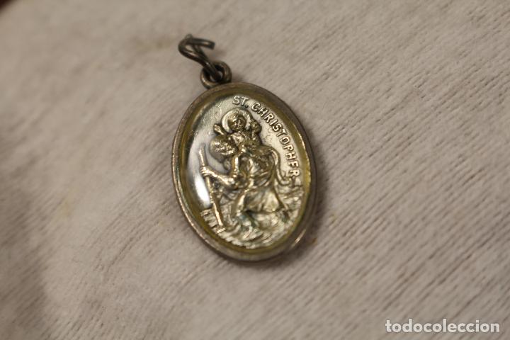 Antig&uuml;edades: st. christopher - medalla plateada y acristalada - Foto 4